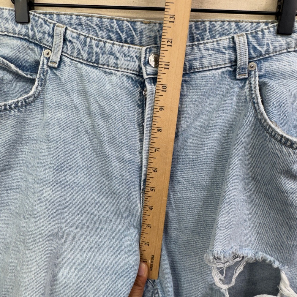 H&M &Denim Boyfriend Jeans 18 Light Wash Distressed‎ Grunge Streetwear 5856 - Picture 6 of 13